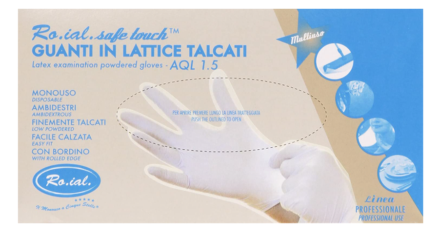 Guanti in Lattice Talcati Monouso Roial 100pz M