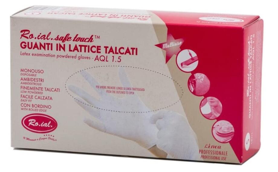 Guanti in Lattice Talcati Monouso Roial 100pz S