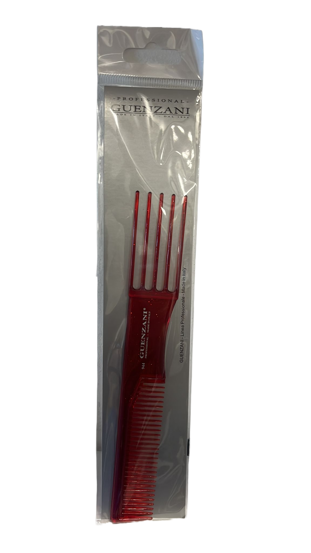 Pettine a Forchetta Guenzani 944 Rosso Glitterato