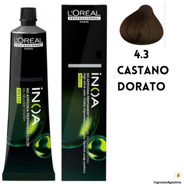 Tintura Inoa 60ml L'Oreal 4.3 Castano Dorato