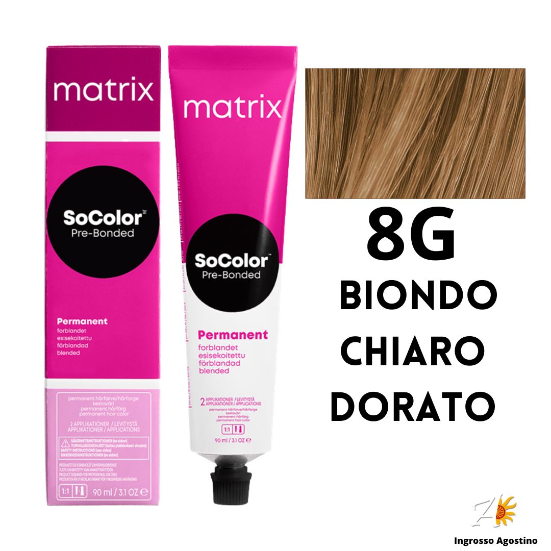 Tintura SoColor Matrix 8G Biondo Chiaro Dorato 90ml