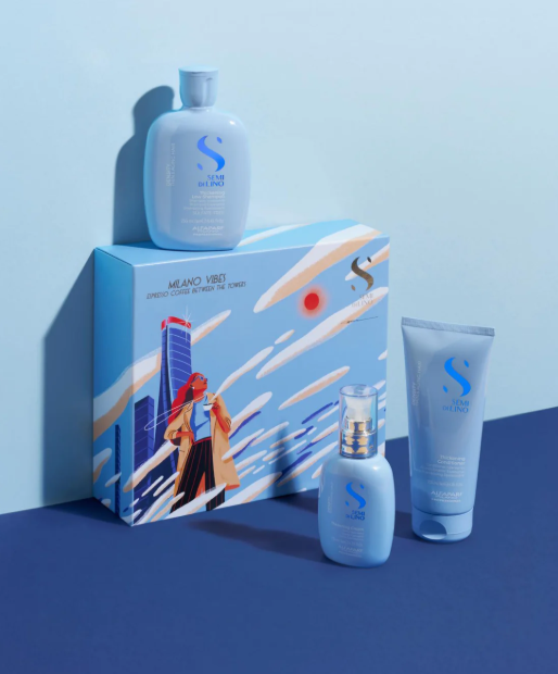 Alfaparf Milano - Semi di Lino Holiday Set Density / Per capelli assottiglieti e maturi - Thickening Low Shampoo + Thickening Conditioner + Thickening Cream