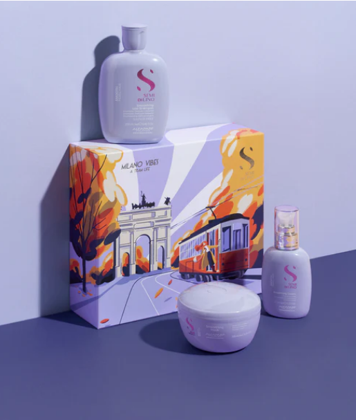Alfaparf Milano - Semi di Lino Holiday Set Smooth / Per capelli ribelli - Smoothing Low Shampoo + Smoothing Mask + Smoothing Cream