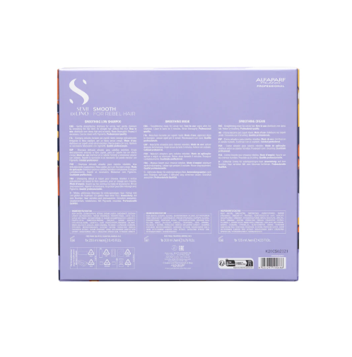 Alfaparf Milano - Semi di Lino Holiday Set Smooth / Per capelli ribelli - Smoothing Low Shampoo + Smoothing Mask + Smoothing Cream