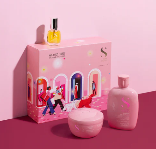 Alfaparf Milano - Semi Di Lino Moisture Kit - Semi di Lino Holiday Set - Nutritive Low Shampoo + Nutritive Mask + Cristalli Liquidi