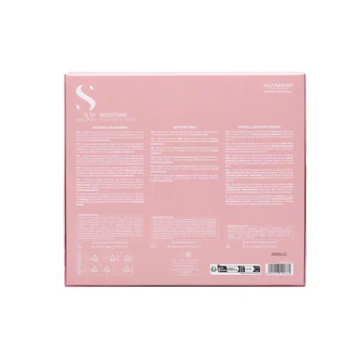 Alfaparf Milano - Semi Di Lino Moisture Kit - Semi di Lino Holiday Set - Nutritive Low Shampoo + Nutritive Mask + Cristalli Liquidi