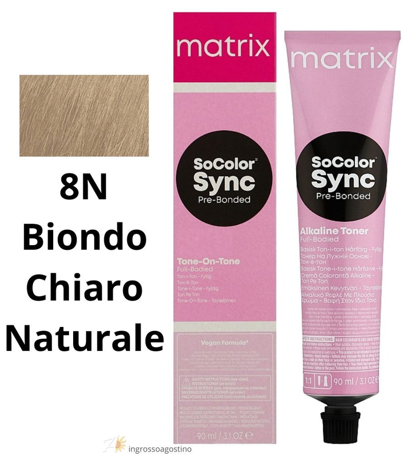 Tintura SoColor Sync Pre-Bonded Matrix 90ml 8N Biondo Chiaro Naturale