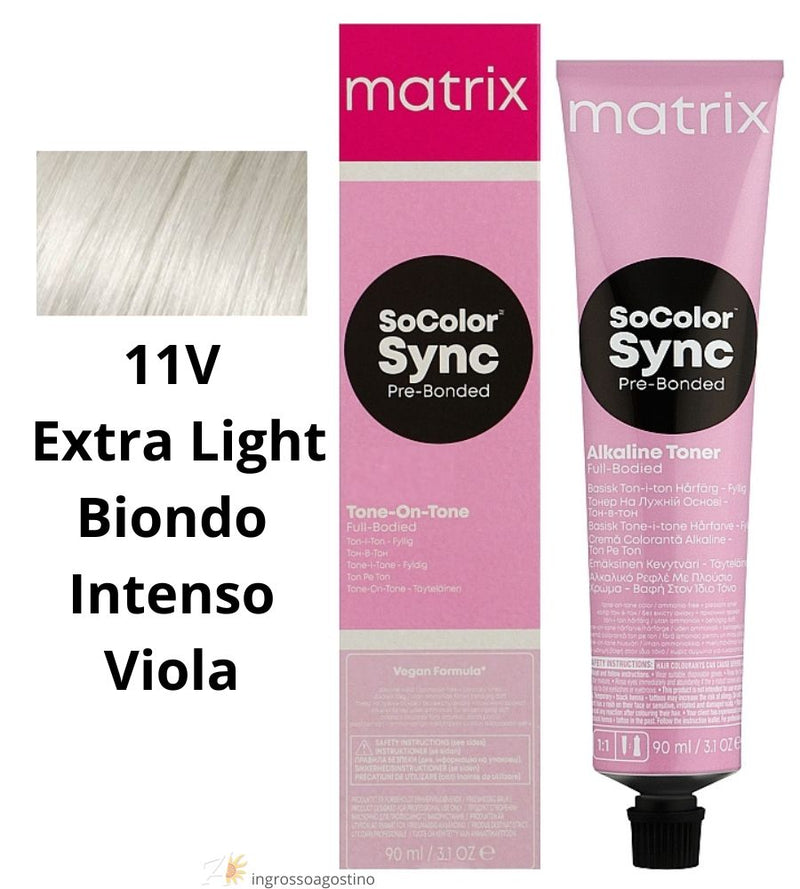 Tintura SoColor Sync Pre-Bonded Matrix 90ml 11V Extra Light Biondo Intenso Viola