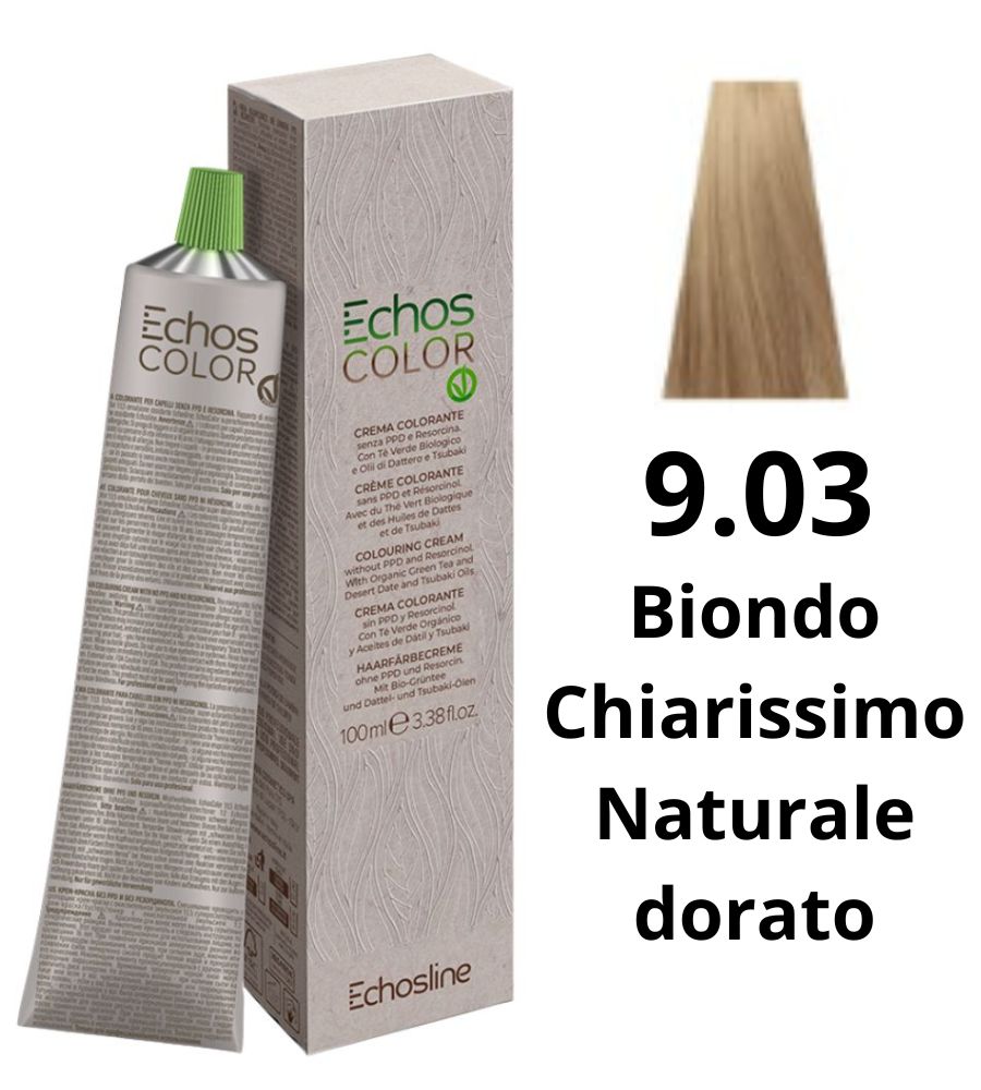 Echos Color Tintura Echosline 100ml 9.03 Biondo Chiarissimo Naturale dorato