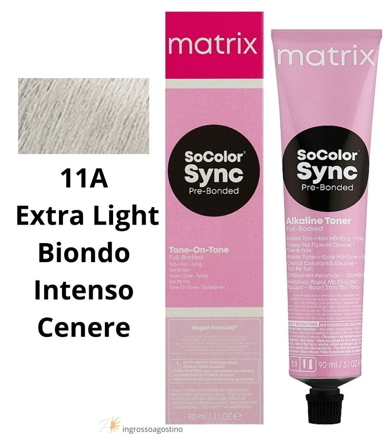 Tintura SoColor Sync Pre-Bonded Matrix 90ml 11A Extra Light Biondo Intenso Cenere