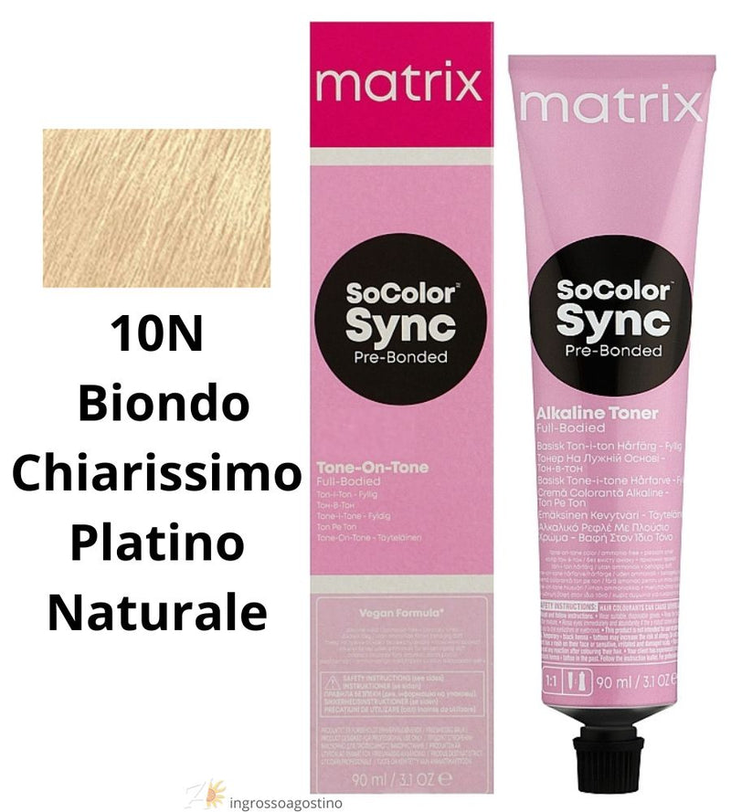 Tintura SoColor Sync Pre-Bonded Matrix 90ml 10N Biondo Chiarissimo Platino Naturale