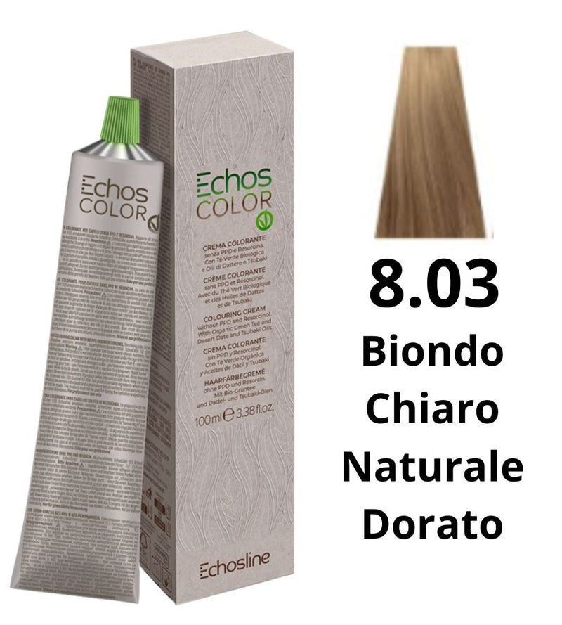 Echos Color Tintura Echosline 100ml 8.03 Biondo Chiaro Naturale Dorato