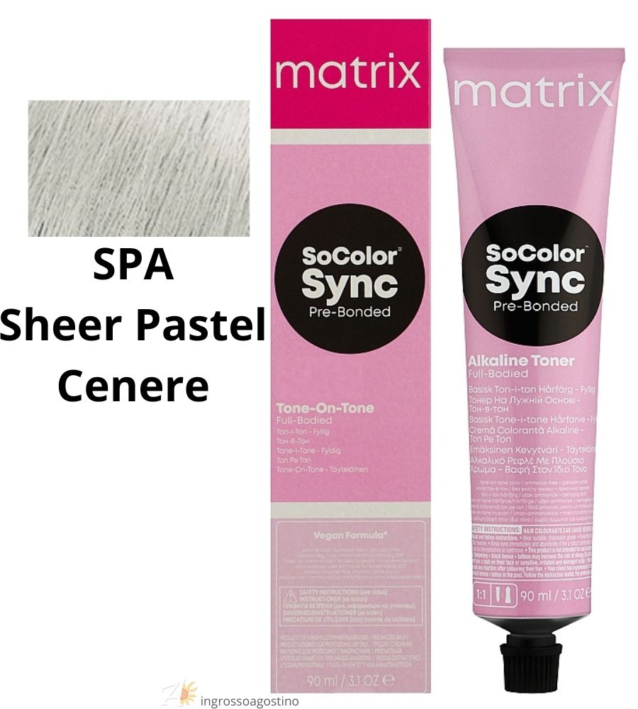 Tintura SoColor Sync Pre-Bonded Matrix 90ml SPA Sheer Pastel Cenere