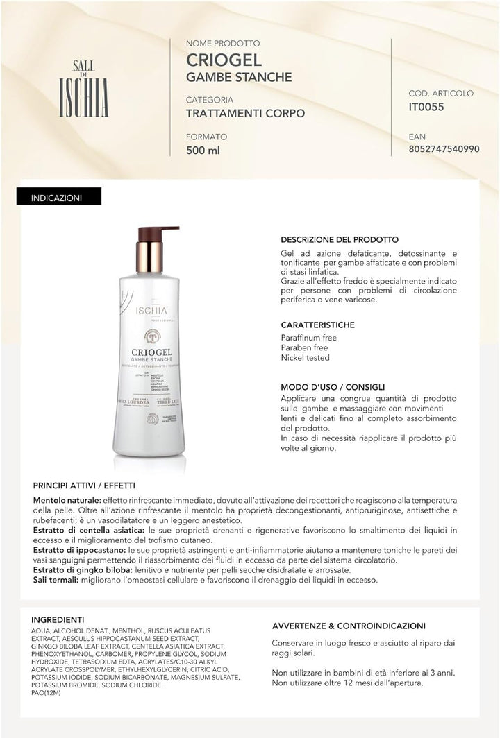 Criogel Tired Legs Ischia 500ml