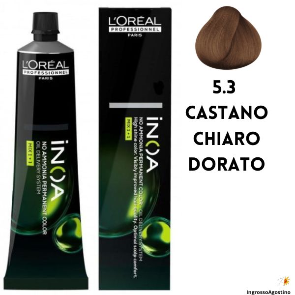 Inoa Tintura 60ml L'Oreal 5.3 Castano Chiaro Dorato