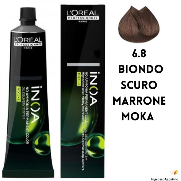 Inoa Tintura 60ml L'Oreal 6.8 Biondo Scuro Marrone Moka