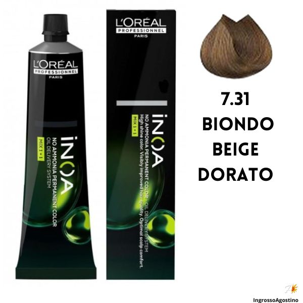 Inoa Tintura 60ml L'Oreal 7.31 Biondo Beige Dorato