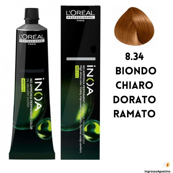 Inoa Tintura 60ml L'Oreal 8.34 Biondo Chiaro Dorato Ramato