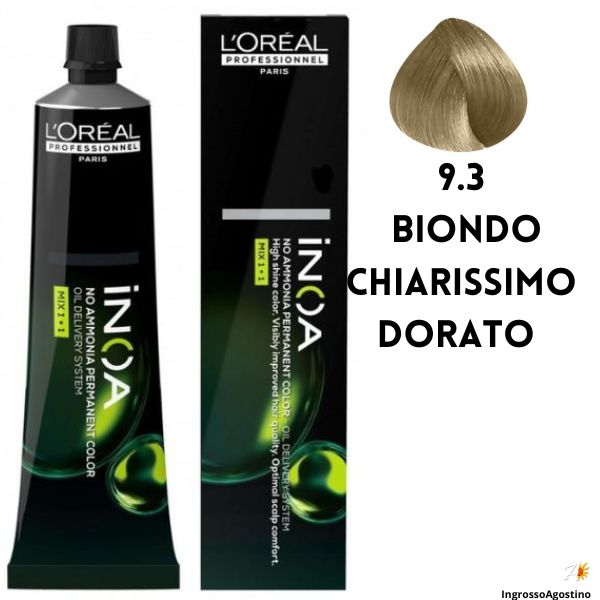 Inoa Tintura 60ml L'Oreal 9.3 Biondo Chiarissimo Dorato