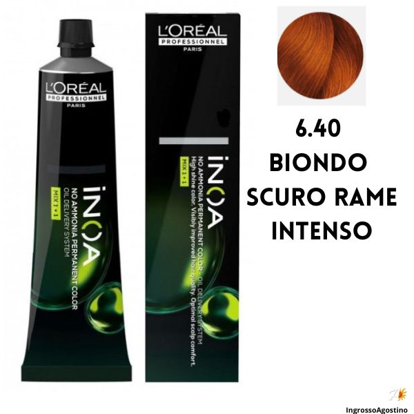 Inoa Tintura L'Oreal 60ml 6.40 Biondo Scuro Rame Intenso