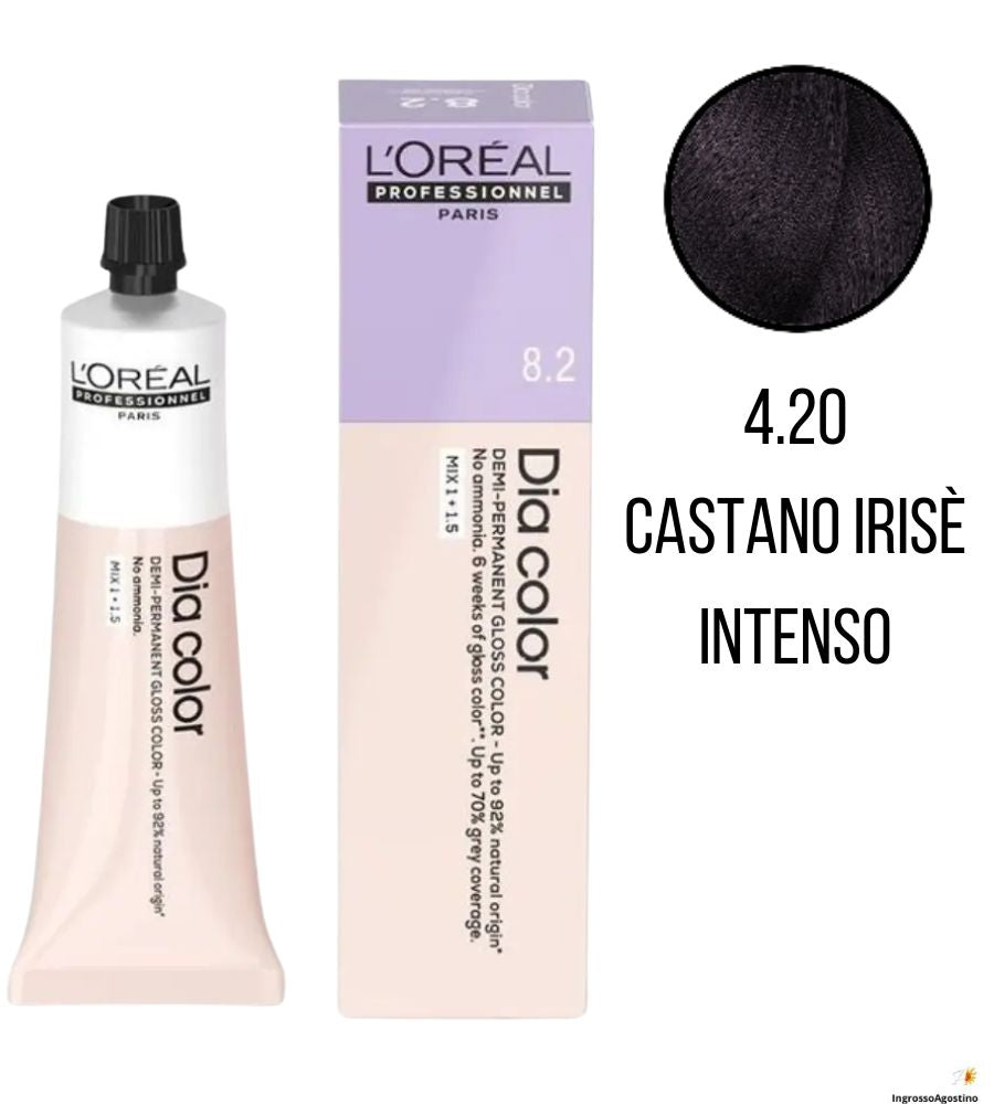 Tintura Diacolor L'Oreal 60ml 4.20 Castano Irisè Intenso