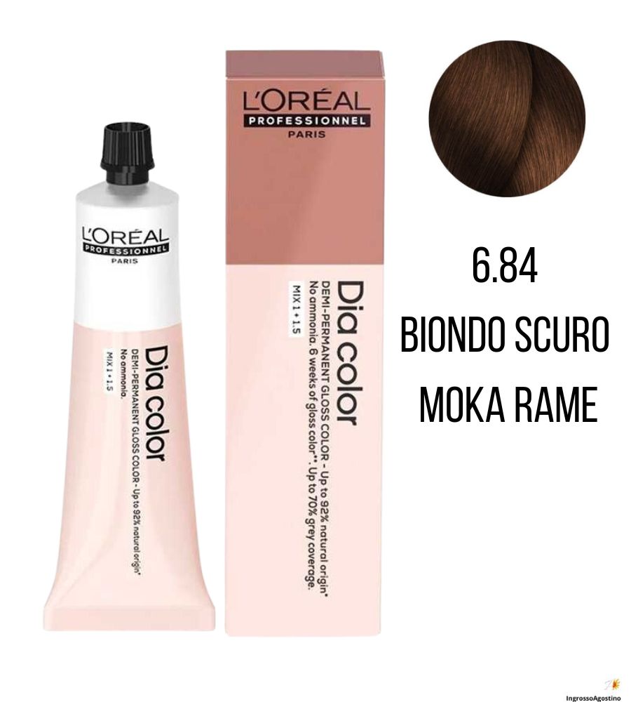 Tintura Diacolor L'Oreal 60ml 6.84 biondo scuro moka rame
