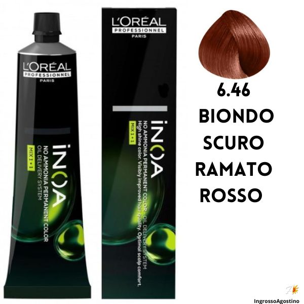 Tintura Inoa 60ml L'Oreal 6.46 Biondo Scuro Ramato Rosso