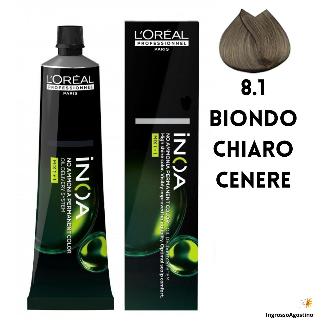 Tintura Inoa l'Oreal 60ml 8.1 Biondo Chiaro Cenere