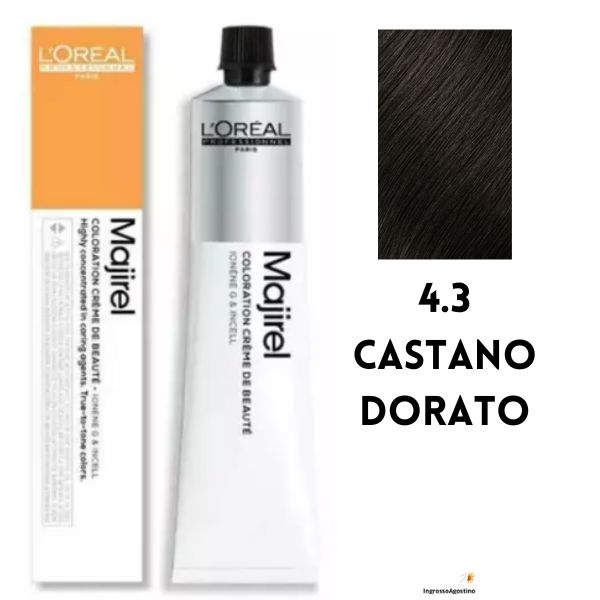 Tintura Majirel L'Oreal 50ml 4.3 Castano Dorato