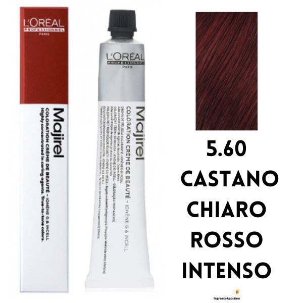 Tintura Majirel L'Oreal 50ml 5.60 Castano Chiaro Rosso Intenso
