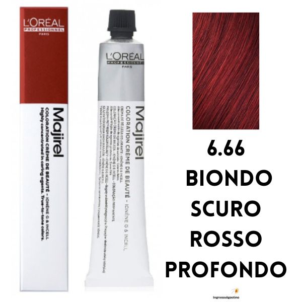 Tintura Majirel L'Oreal 50ml 6.66 Biondo Scuro Rosso Profondo