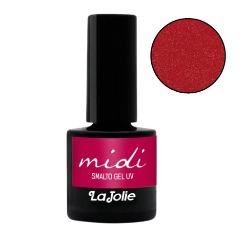Smalto Semipermanente Midi La Jolie 7ml Rosso scuro con microglitter 85