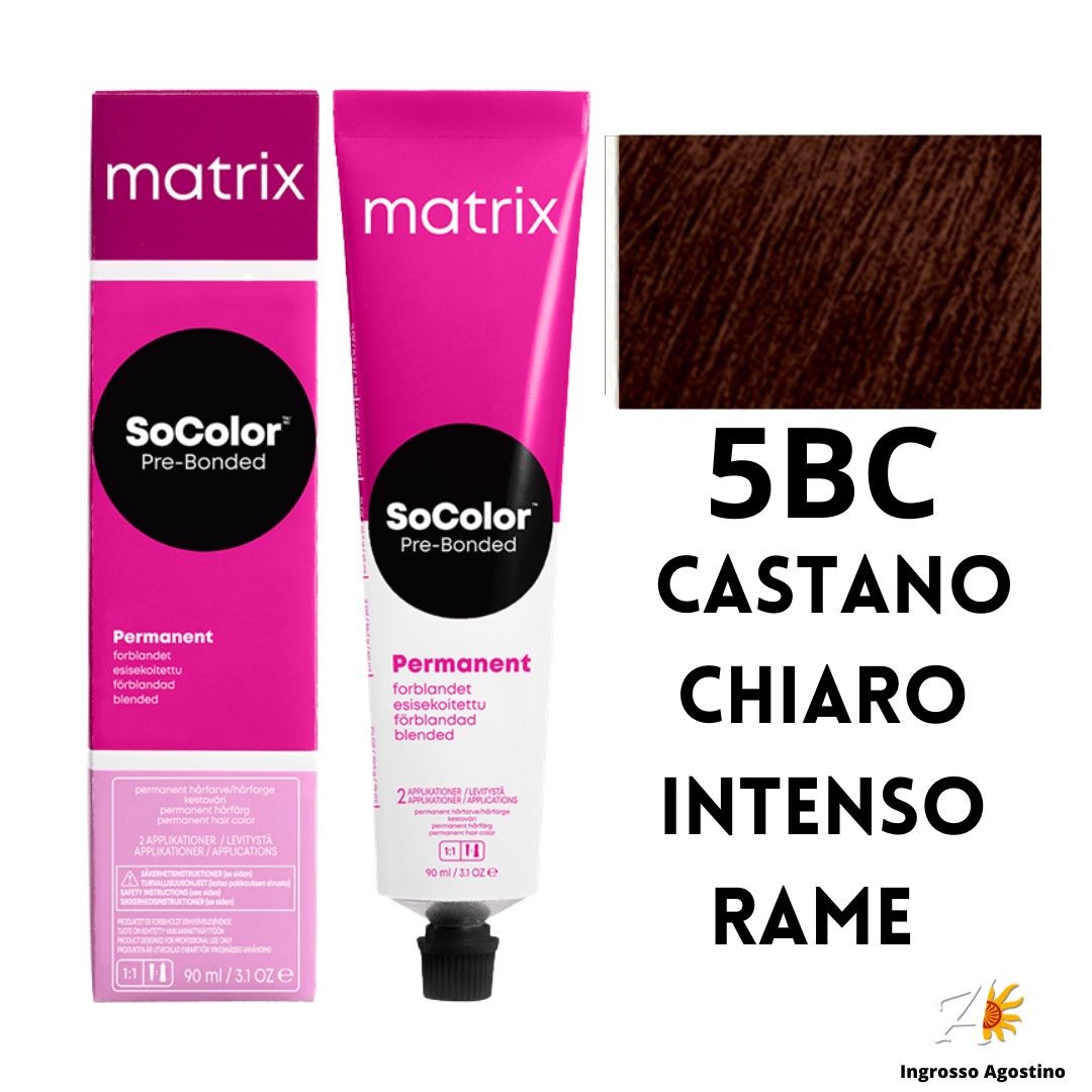 Tintura SoColor Matrix 5BC Castano Chiaro Intenso Rame 90ml