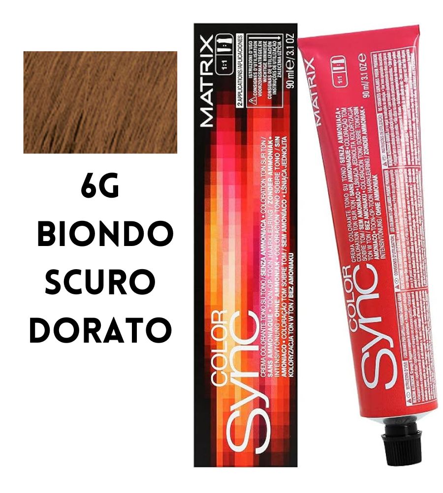 Tintura SoColor Sync Pre-Bonded Matrix 90ml 6G Biondo Scuro Dorato