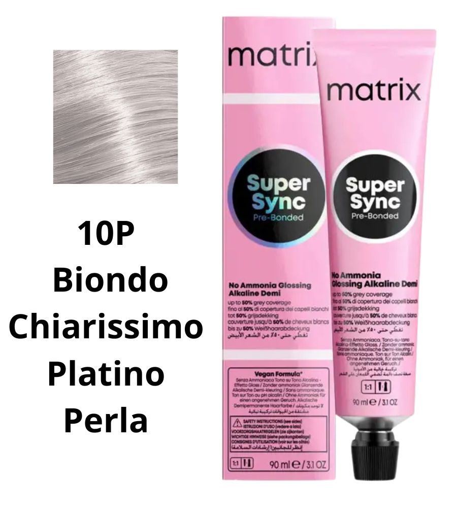 Tintura Super Sync Pre-Bonded Matrix 90ml 10P Biondo Chiarissimo Platino Perla