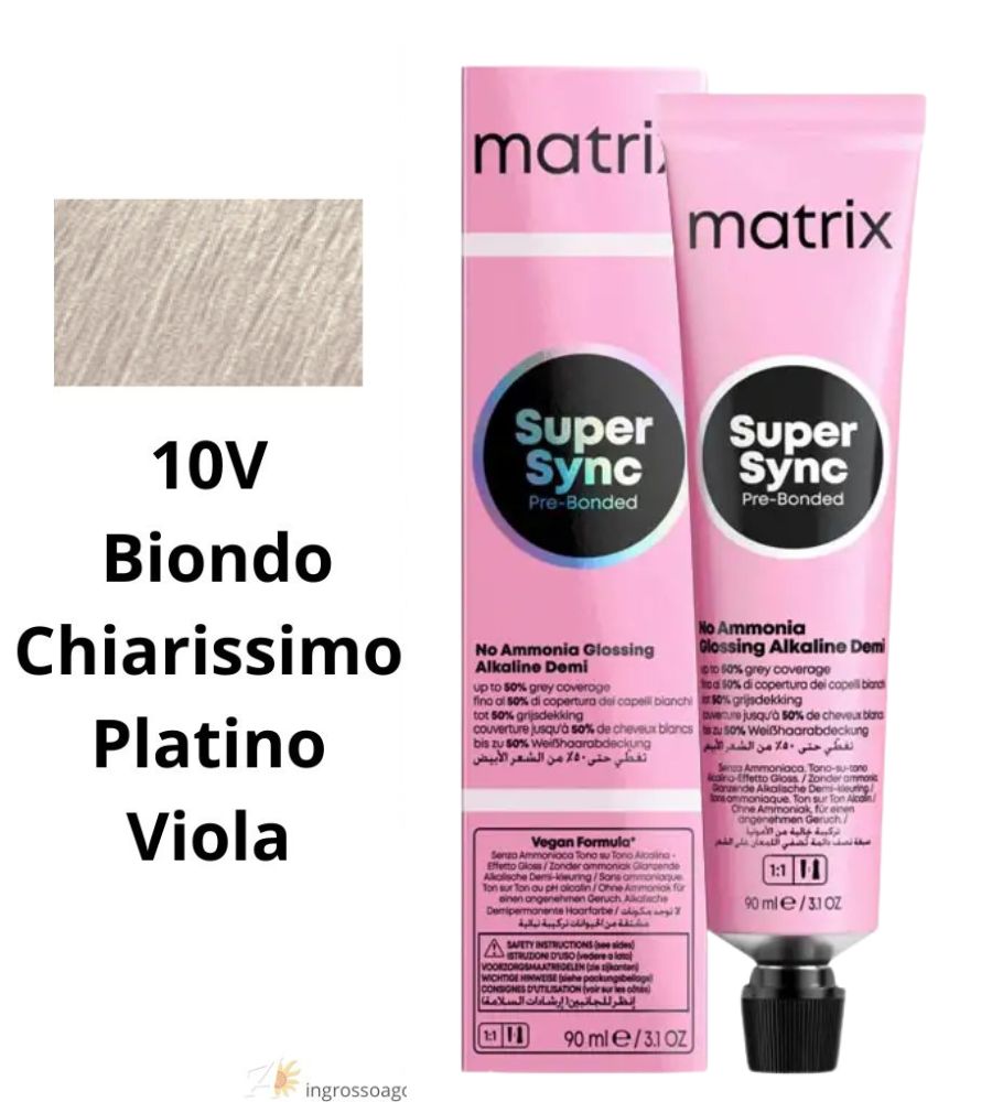 Super Sync Pre-Bonded Matrix Dye 90ml 10V Very Light Blonde Platinum Violet
