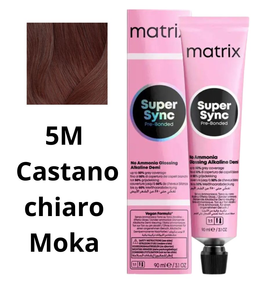 Tintura Super Sync Pre-Bonded Matrix 90ml 5M Castano chiaro Moka