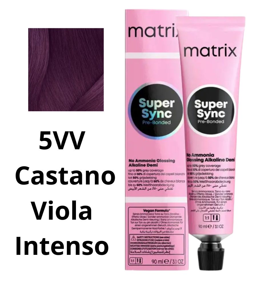Tintura Super Sync Pre-Bonded Matrix 90ml 5vv Castano Viola Intenso