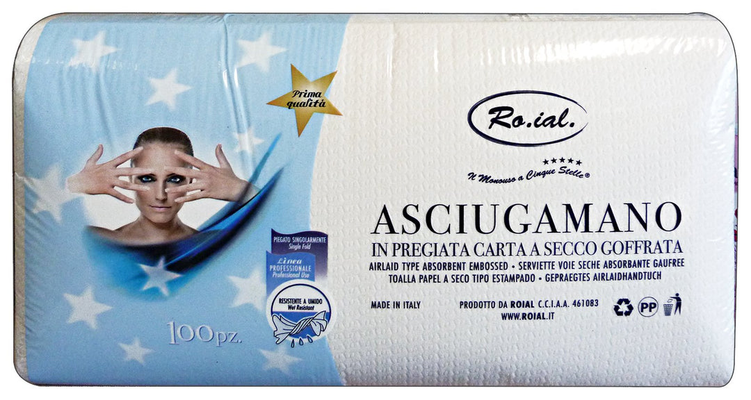 Asciugamani Monouso Piegati Roial 38x 70 cm 100pz