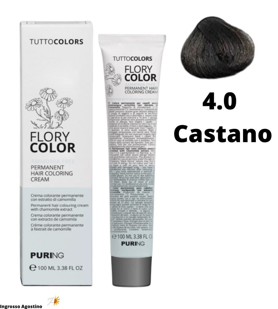 Flory Color Ammonia Free Hair Dye 100ml 4.0 Brown