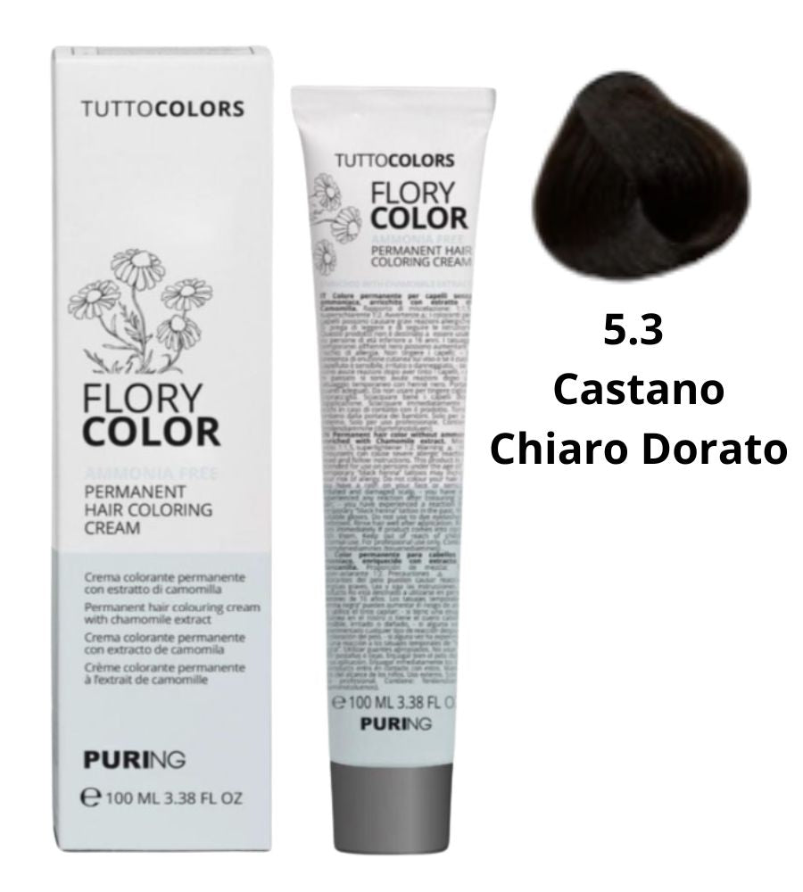 Flory Color Ammonia Free Hair Dye 100ml 5.3 Light Golden Brown