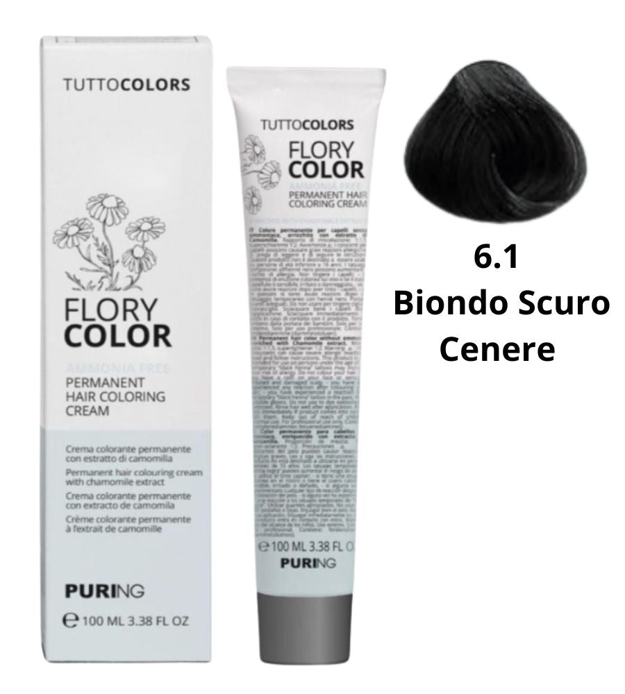 Tintura Flory Color Senza Ammoniaca 100ml 6.1 Biondo Scuro Cenere