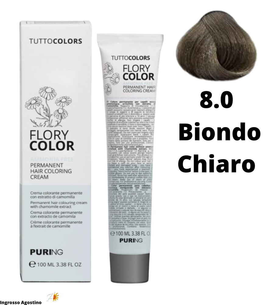 Flory Color Ammonia Free Dye 100ml 8.0 Light Blonde