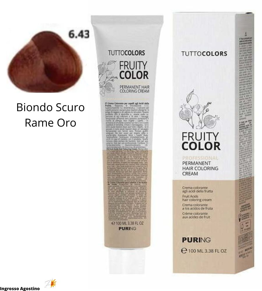 Tintura Fruity Color Puring 100ml 6.43 Biondo Scuro Rame Oro