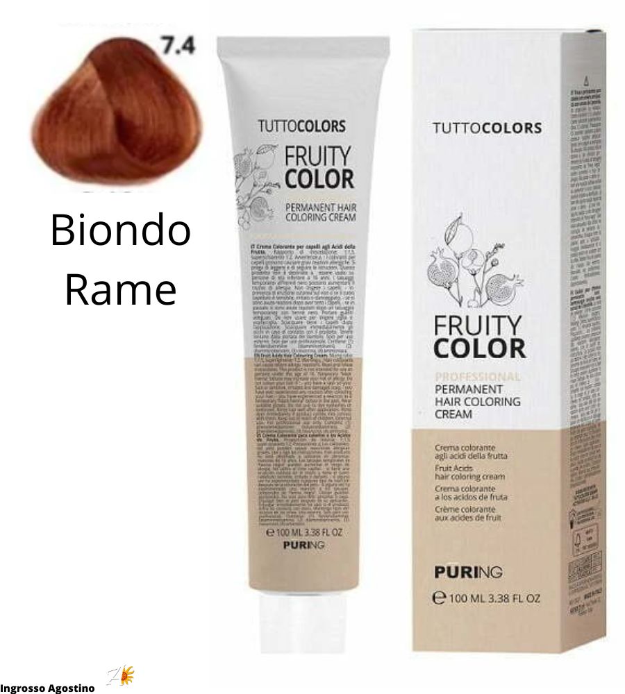 Tintura Fruity Color Puring 100ml 7.4 Biondo Rame