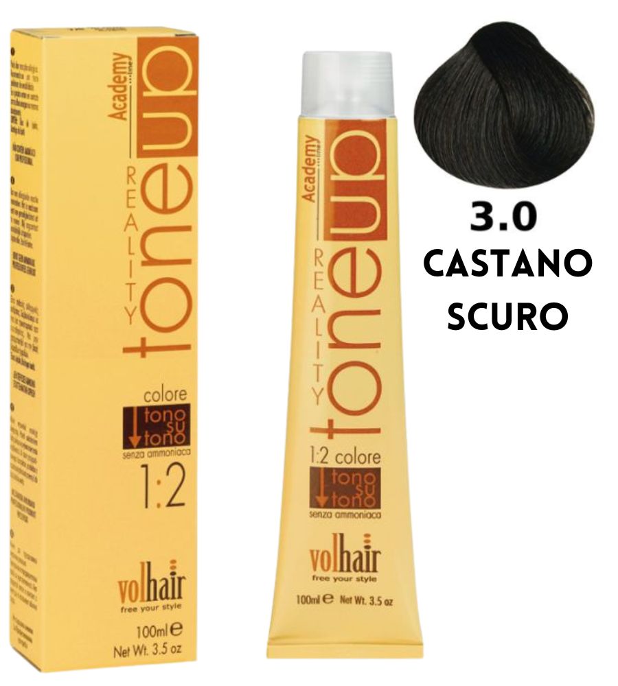 Tintura Tone Up Volhair Academy 100 ml 3/0 Castano Scuro