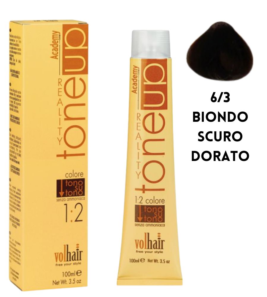 Tintura Tone Up Volhair Academy 100 ml 6/3 Biondo Scuro Dorato