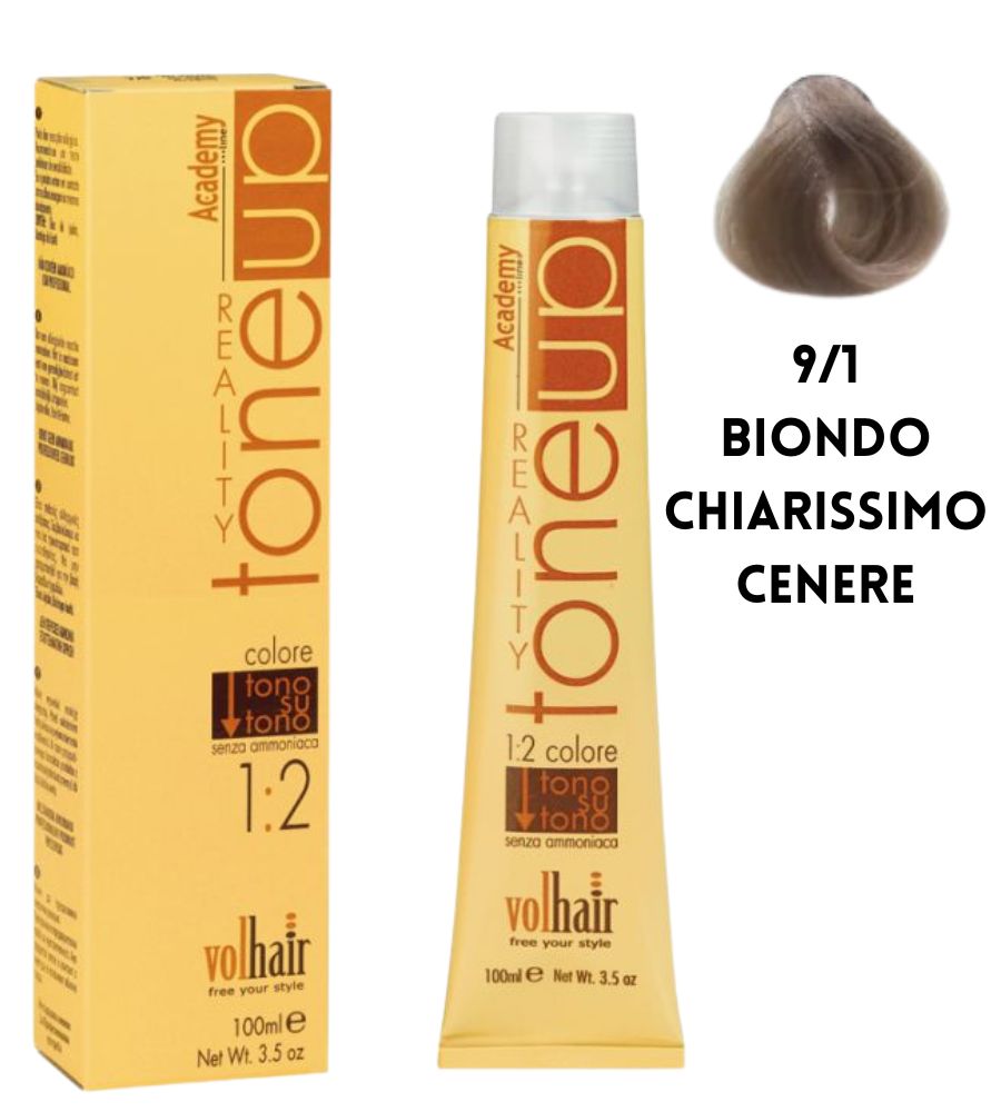 Tintura Tone Up Volhair Academy 100 ml 9/1 Biondo Chiarissimo Cenere