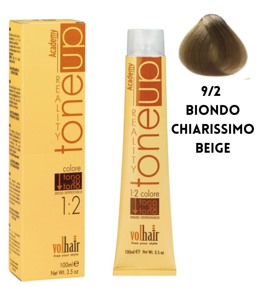 Tintura Tone Up Volhair Academy 100ml 9/2 Biondo Chiarissimo Beige