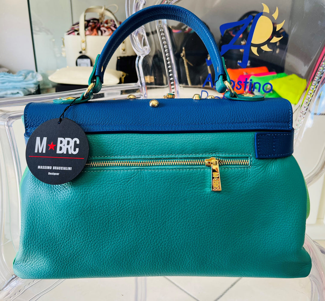 M.BRC by Massimo Braccialini - Borsa Linea Dolcevita - Bluette/Verde